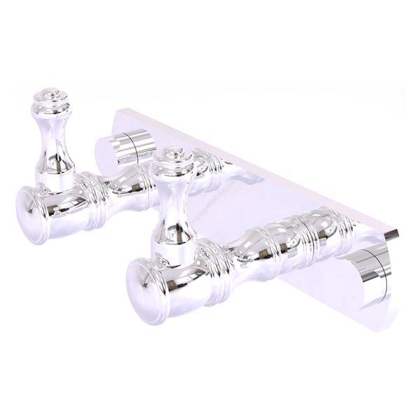 Allied Brass Carolina 2-Hook Polished Chrome Towel Hook