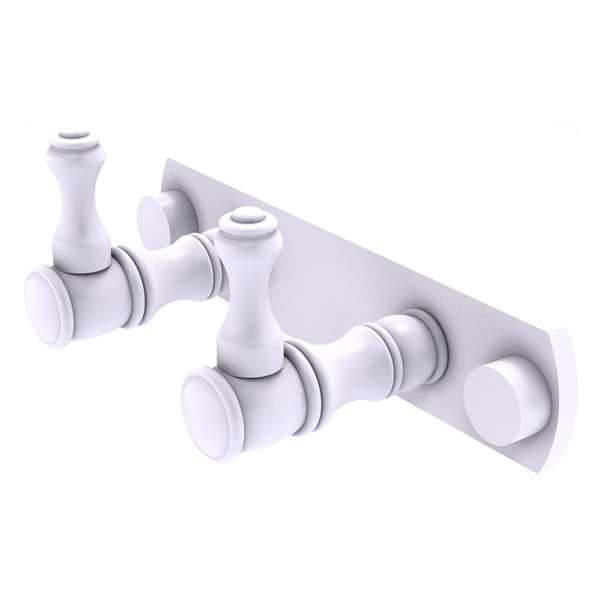 Allied Brass Carolina 2-Hook Matte White Towel Hook