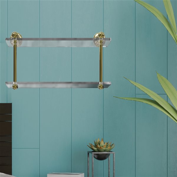 Allied Brass Carolina 24-in Polished Brass 4-Tier Wall Mount Towel