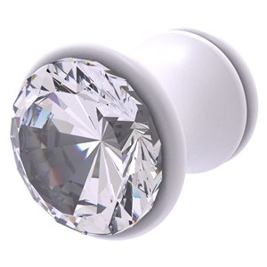 Allied Brass Carolina Crystal 1-in Matte White Round Traditional Cabinet Knob