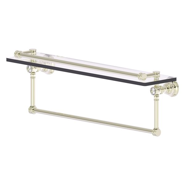 Allied Brass Carolina Crystal Wall Mount Polished Nickel Glass Bathroom