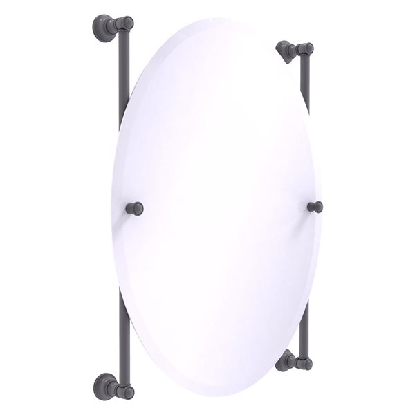 Allied Brass Carolina 21-in Matte Grey Oval Frameless Bathroom Mirror