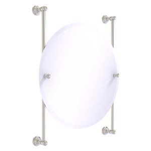 Allied Brass Carolina 22-in Satin Nickel Round Frameless Bathroom Mirror