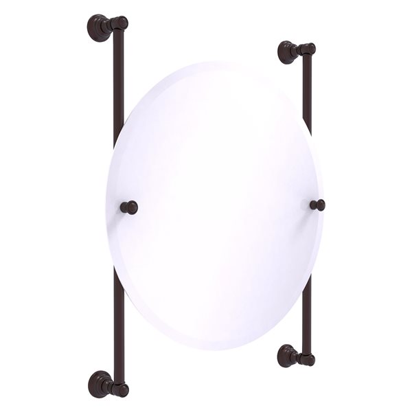 Allied Brass Carolina 22-in Antique Bronze Round Frameless Bathroom Mirror