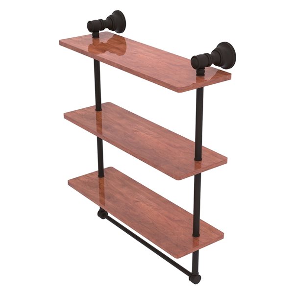 Allied Brass Carolina 3-Tier Wood Oil Rubbed Bronze Wall Mount Bathroom Shelf
