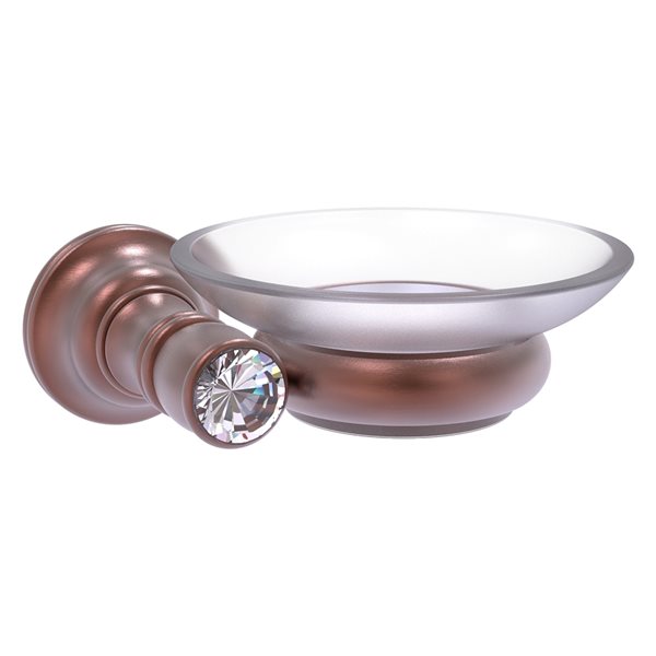 Allied Brass Carolina Crystal Antique Copper Brass Soap Dish