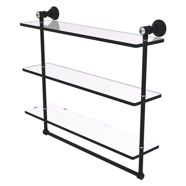 bathroom black shelves