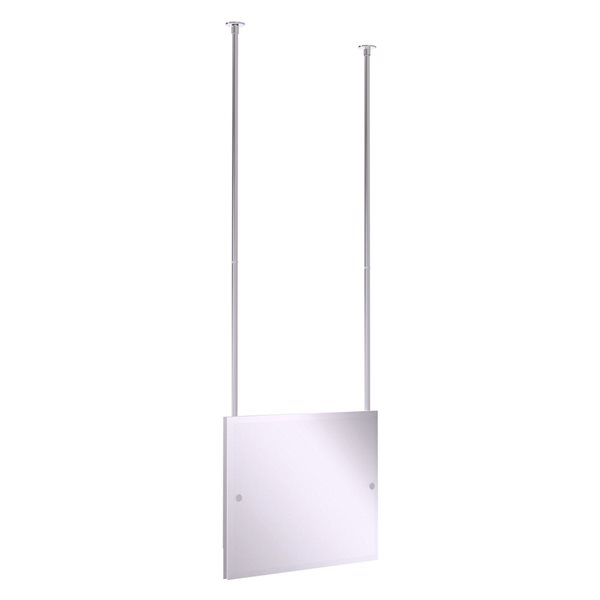 Allied Brass Ceiling Hung Mirror 26-in Polished Chrome Rectangular Frameless Bathroom Mirror