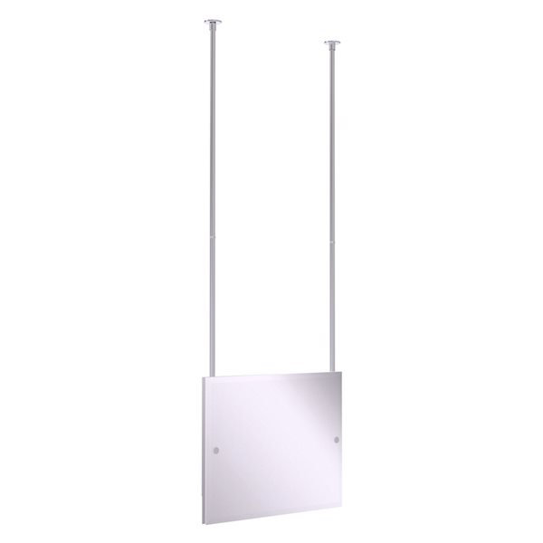 Allied Brass Ceiling Hung Mirror 26-in Satin Chrome Rectangular Frameless Bathroom Mirror