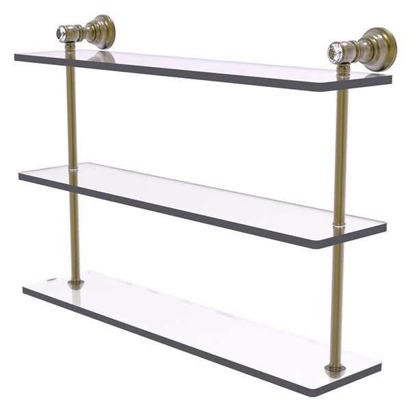 Allied Brass Carolina Crystal Collection 22-in Triple Glass Shelf ...