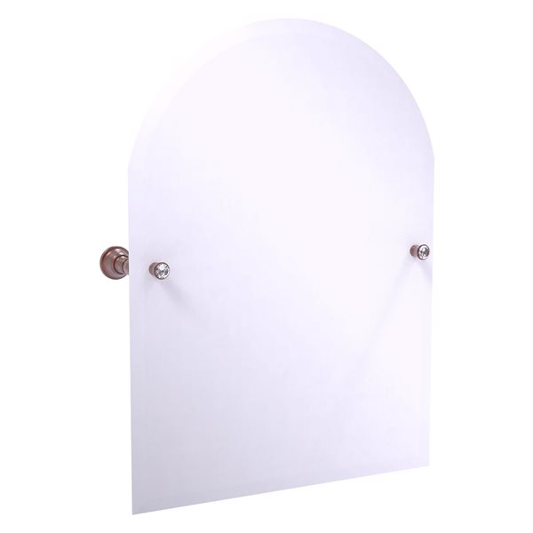 Allied Brass Carolina Crystal 21.8-in Antique Copper Arch Frameless Bathroom Mirror