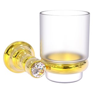 Allied Brass Carolina Crystal Polished Brass Brass Tumbler and Toothbrush Holder