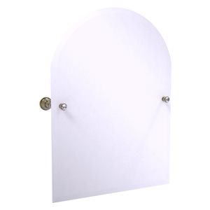 Allied Brass Carolina Crystal 21.8-in Antique Brass Arch Frameless Bathroom Mirror
