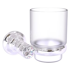 Allied Brass Carolina Crystal Polished Chrome Brass Tumbler and Toothbrush Holder