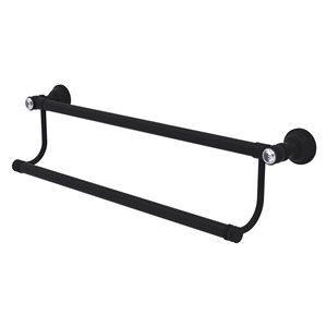 Allied Brass Carolina Crystal 18-in Double Matte Black Wall Mount Double Towel Bar