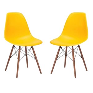 Plata Import Eiffel Yellow Modern Dining Chair - Set of 2