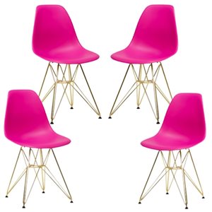 Plata Import Eiffel Modern Pink Dining Chair - Set of 4
