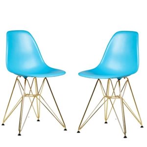 Plata Import Eiffel Modern Light Blue Dining Chair - Set of 2