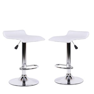 Plata Import Wendolyn White Counter Height (22-in to 26-in) Upholstered Swivel Bar Stool - 4-Pack
