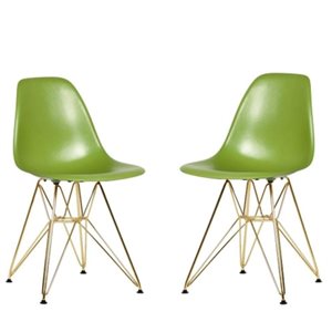 Plata Import Eiffel Modern Apple Green Dining Chair - Set of 2
