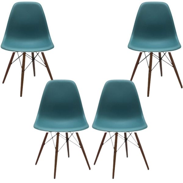 Plata Import Eiffel Peacock Green Modern Dining Chair - Set of 4 | RONA