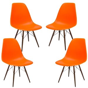 Plata Import Eiffel Orange Modern Dining Chair - Set of 4