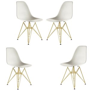 Plata Import Eiffel Modern White Dining Chair - Set of 4