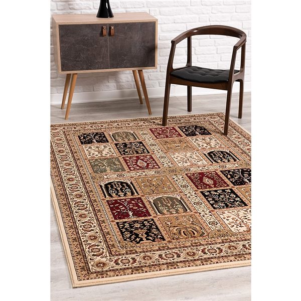 Rug Branch Traditional Moroccan Four Season Beige Red Indoor Runner Rug - 2x15
