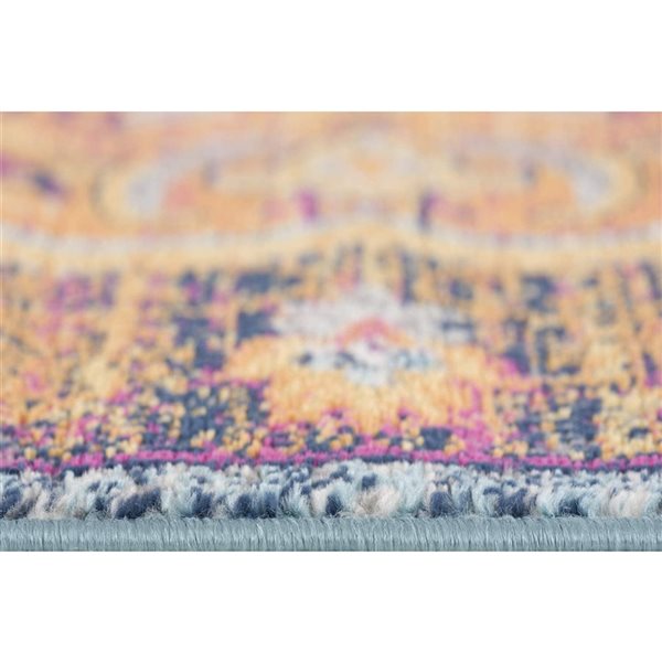 Rug Branch Modern South-Western  Rust Blue Indoor Runner Rug - 2x20