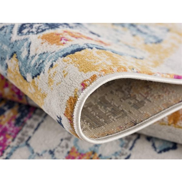 Rug Branch Modern Boho  Yellow Beige Indoor Runner Rug - 2x20