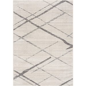 Rug Branch Contemporary Abstract  Beige Grey Indoor Doormat Rug - 2x4