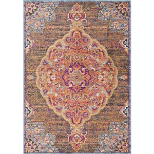 Rug Branch Modern South-Western  Rust Blue Indoor Doormat Rug - 2x4