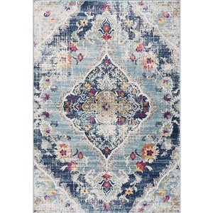 Rug Branch Transitional Boho  Blue Grey Indoor Runner Rug - 2x20