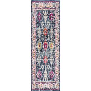 Rug Branch Savannah 2-ft x 18-ft Navy Indoor Rectangular Runner