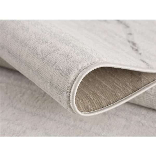 Rug Branch Contemporary Abstract  Beige Grey Indoor Runner Rug - 2x6