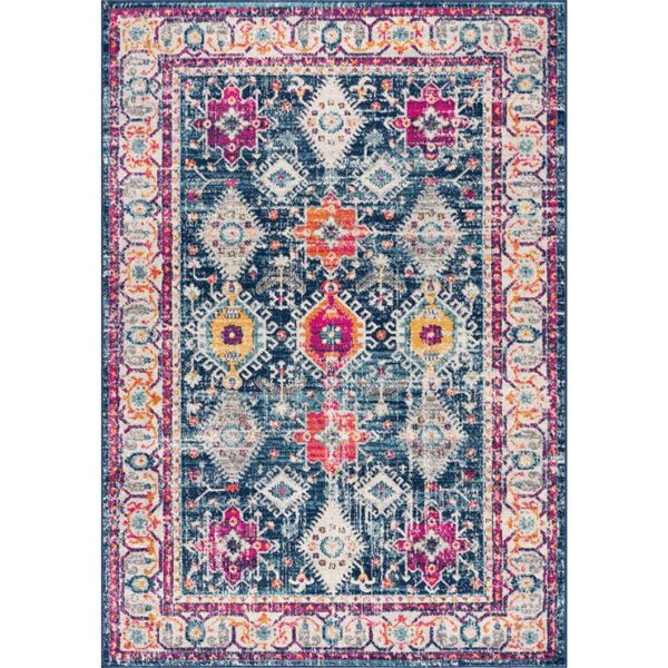 Rug Branch Transitional South-Western  Blue Beige Indoor Doormat Rug - 2x4