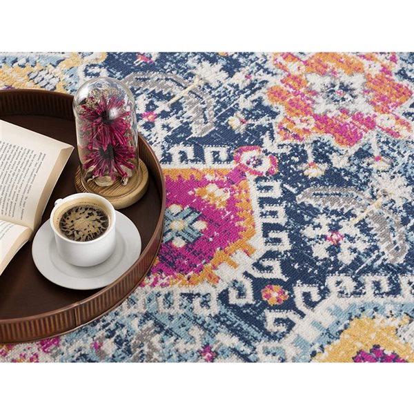 Rug Branch Transitional South-Western  Blue Beige Indoor Runner Rug - 2x6