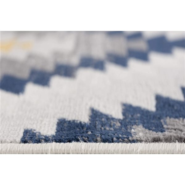 Rug Branch Contemporary Boho  Blue Grey Indoor Runner Rug - 2x6