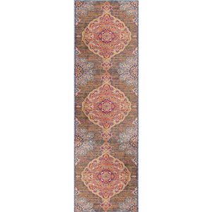 Rug Branch Modern South-Western  Rust Blue Indoor Runner Rug - 2x10