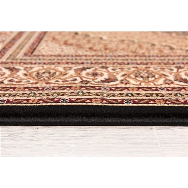 Rug Branch Traditional Moroccan  Black Beige Indoor Runner Rug - 2x13