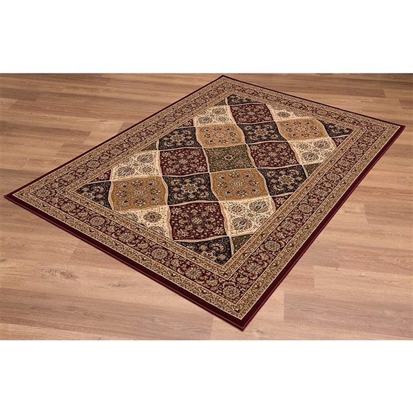 Rug Branch Traditional Moroccan  Red Black Indoor Runner Rug - 2x8