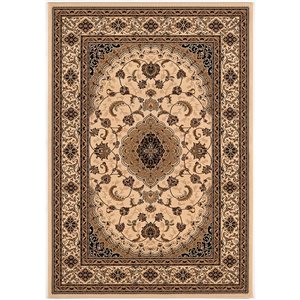 Rug Branch Traditional Persian  Beige Black Indoor Area Rug - 5x5