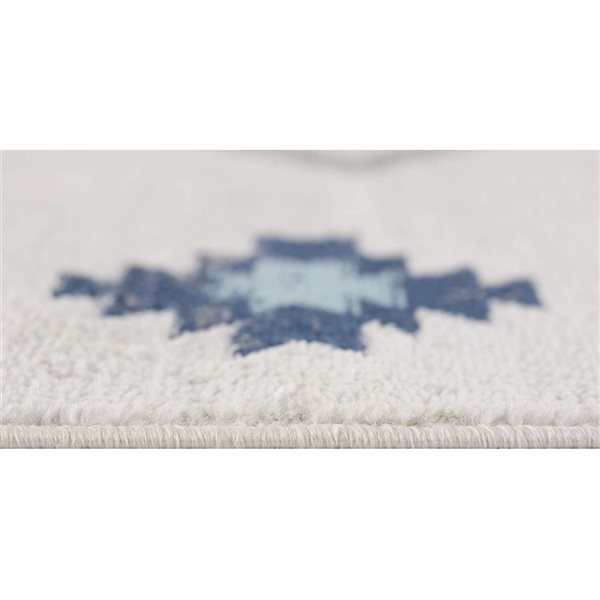 Rug Branch Contemporary Boho  Blue Beige Indoor Runner Rug - 2x8