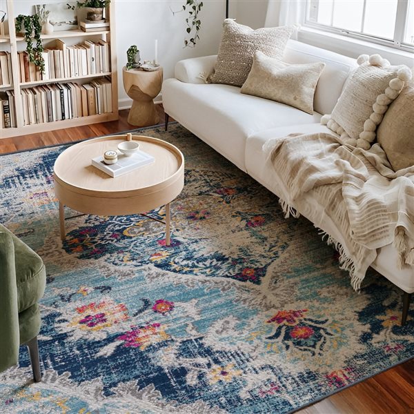 Rug Branch Transitional Boho  Blue Grey Indoor Area Rug - 12x18