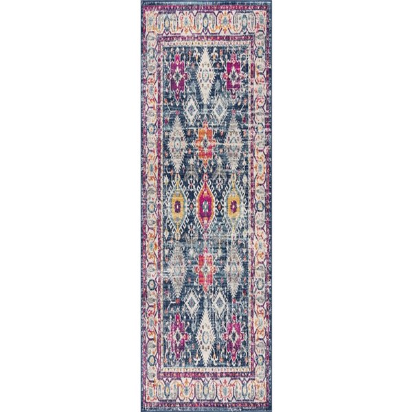 Rug Branch Transitional South-Western  Blue Beige Indoor Runner Rug - 2x10