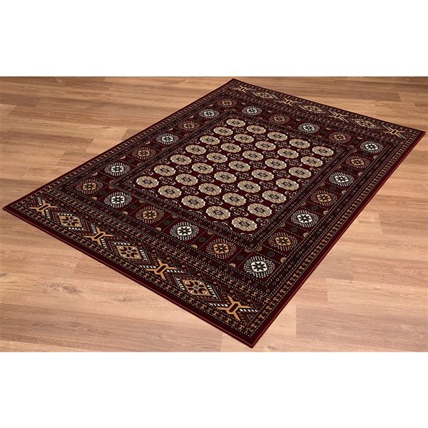 Rug Branch Traditional Persian Chobi Red Beige Indoor Runner Rug - 3x8