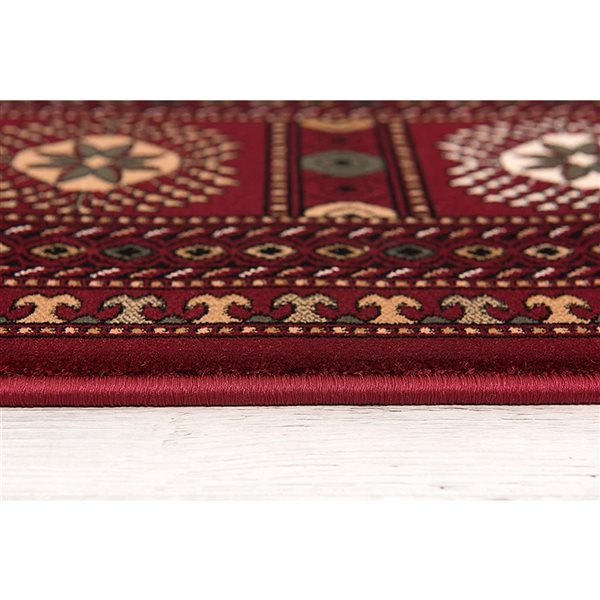 Rug Branch Traditional Persian Chobi Red Beige Indoor Runner Rug - 3x8