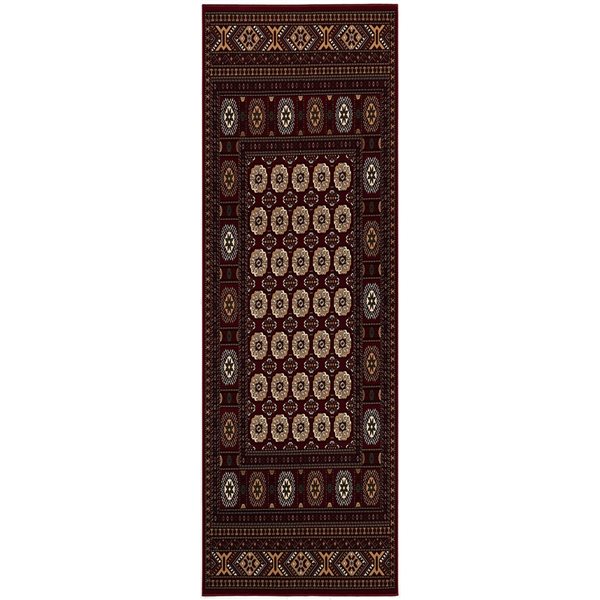 Rug Branch Traditional Persian Chobi Red Beige Indoor Runner Rug - 3x8