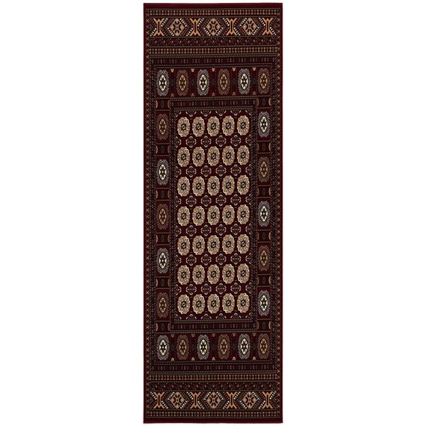 Rug Branch Traditional Persian Chobi Red Beige Indoor Runner Rug - 2x8