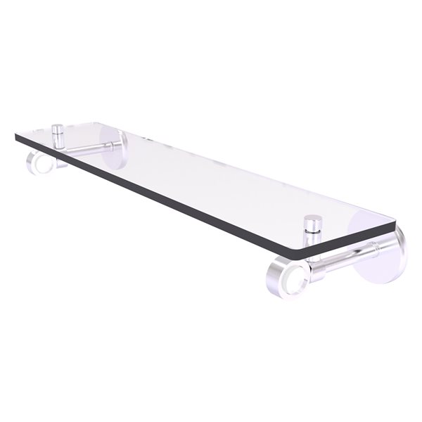 Allied Brass Clearview 22-in Satin Chrome 1-Tier Glass Wall Mount Bathroom Shelf